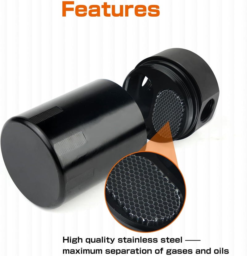 BHB Store Oil Catch Can Compatible with Chevy Silverado 2014-2018 & GMC Sierra 1500/Tahoe/Suburban/Yukon 2015-2020 & Escalade 2015-2019 3oz Oil Separator - Image 3